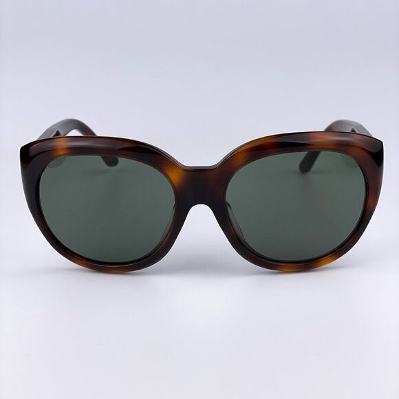 NEW CELINE CL40071F 56N Dark Havana Green Round Women Sunglasses main image 5